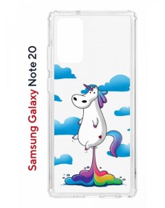 Чехол на Samsung Galaxy Note 20 Kruche Print Flying Unicorn противоударный бампер