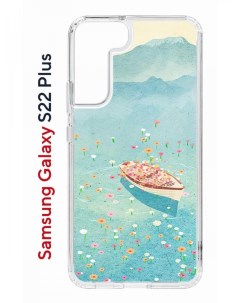 Чехол на Samsung Galaxy S22 Plus Kruche Print озеро цветов противоударный бампер с принтом
