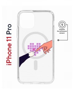 Чехол на iPhone 11 Pro MagSafe с принтом Kruche Print Котолюбовь противоударный с магнитом