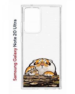 Чехол на Samsung Galaxy Note 20 Ultra Kruche Print тигр первый снег противоударный бампер