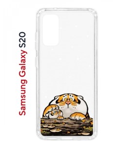 Чехол на Samsung S20 Kruche Print тигр первый снег противоударный бампер с защитой камеры
