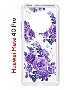 Чехол на Huawei Mate 40 Pro с принтом Kruche Print Roses противоударный бампер