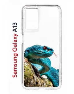 Чехол на Samsung A13 с принтом Kruche Print Змея противоударный бампер с защитой камеры