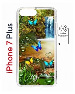 Чехол на iPhone 7 Plus 8 Plus MagSafe Kruche Print Водопад противоударный с магнитом