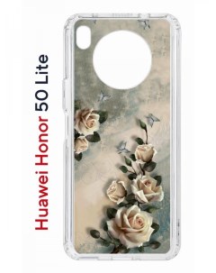 Чехол на Honor 50 Lite Huawei Nova 8i Kruche Print Белая роза противоударный бампер