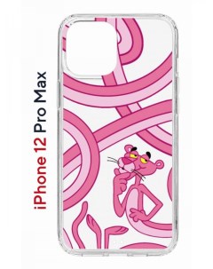 Чехол на iPhone 12 Pro Max с принтом Kruche Print Розовая Пантера бампер с защитой камеры