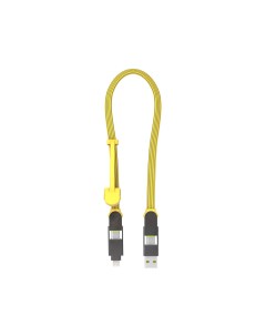 Кабель Micro USB Lightning USB Type C 0 3 м желтый Rolling square
