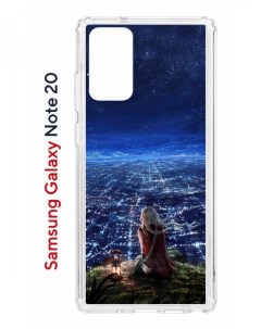 Чехол на Samsung Galaxy Note 20 с принтом Kruche Print Ночные Огни противоударный бампер