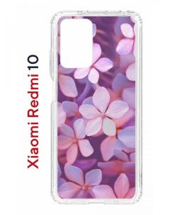 Чехол на Xiaomi Redmi 10 10 Prime Kruche Print Гортензия противоударный бампер с принтом