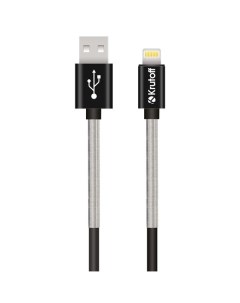 Кабель USB Lightning S 1m черный пакет Krutoff