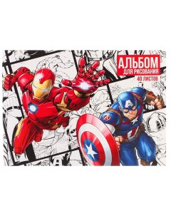 Альбом для рисования а4 40 листов 100 г м на склейке мстители Marvel