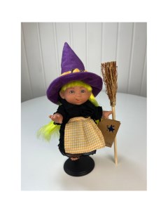 Пупс мини Ведьмочка с желтыми волосами в фиолетовой шляпе 18 см Lamagik s.l.