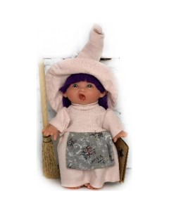 Пупс мини Ведьмочка в бледно розовом платье и шляпе 18 см Lamagik s.l.