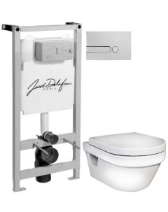 Комплект подвесной унитаз Hygienic Flush 5G84HR01 система инсталляции Jacob Delafon E5504 NF E4326 C Gustavsberg