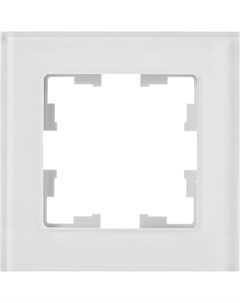 Рамка для розеток и выключателей Brite 1 пост стекло цвет белый Iek