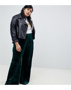 Бархатные широкие брюки с завышенной талией Glamorous curve