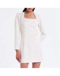 Белое приталенное платье Metoday