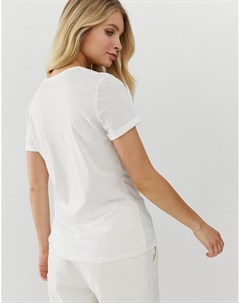 Белая футболка с V образным вырезом Superdry