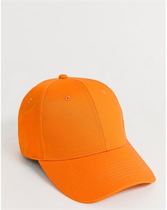 Неоново оранжевая бейсболка Asos design