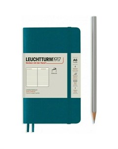 Записная книжка Leuchtturm Pocket в линейку тихоокеанский зеленый 123 страницы мягкая обложка А6 Leuchtturm1917