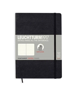 Блокнот Leuchtturm1917 Classic в точку, мягкая обложка, 61 лист, B6+, черный