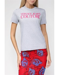 Хлопковая футболка с принтом Versace jeans couture