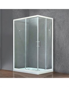Душевой уголок HPD 100х80 профиль белый стекло прозрачное Royal bath