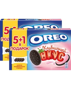Печенье Oreo Клубничный вкус 228г упаковка 2 шт Mondelez