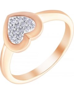 Кольцо с 15 бриллиантами из красного золота Джей ви