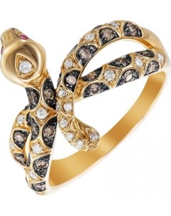 Кольцо с бриллиантами и сапфирами из жёлтого золота Джей ви