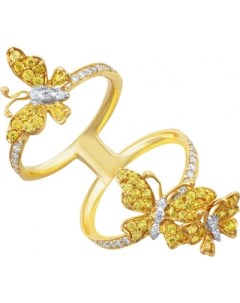 Кольцо с сапфирами и бриллиантами из жёлтого золота Джей ви