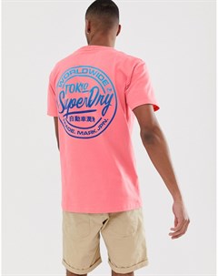 Розовая футболка с логотипом Superdry