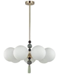 Потолочная люстра на штанге  золотой/серый/зеленый/белый матов./металл/керамика/стекло E14 7*40W с подвесками Odeon light