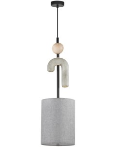 Подвесной светильник  черный матов./серый/металл/полирезин/ткань E14 1*40W Odeon light