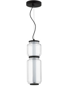 Подвесной светильник черный прозрачный металл стекло акрил LED 20W 3000K 1480Лм Odeon light