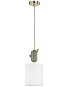 Подвесной светильник золотой зеленый белый металл керамика ткань E14 1 40W Odeon light
