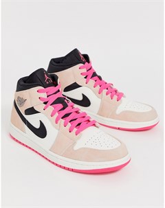 Розовые кроссовки средней высоты Nike Air Jordan