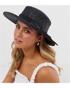 Черная соломенная шляпа New look