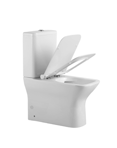 Унитаз-компакт AT02000 безободковый, белый, с сиденьем микролифт Agger