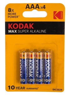 Батарейка Max LR03 4BL Б0005124 Kodak