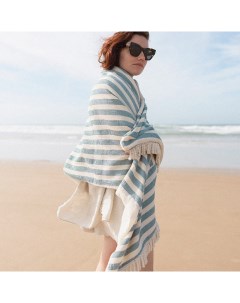 Пляжное полотенце Portofino Blue Stripes синие полосы 75 х 145 см Nobodinoz