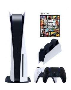 Игровая приставка PlayStation 5 3 ревизия 2 й геймпад черный зарядное Grand Theft Sony