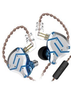 Наушники ZS10 pro Glare blue с микрофоном Kz
