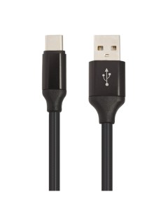 USB кабель LP USB Type C круглый soft touch металлические разъемы 1 2метра черный короб Liberty project