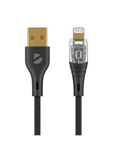 Кабель Lightning USB 72501 1 м прозрачный черный Deppa