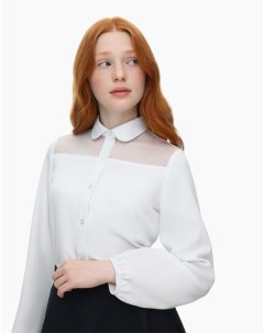 Белая блузка из шифона для девочки Gloria jeans