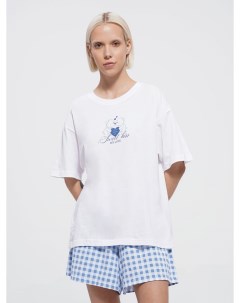Хлопковая пижама с шортами и футболкой Твое
