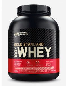 Протеин Gold Standard 100 Whey 2260 г Клубника с кремом Черный Optimum nutrition