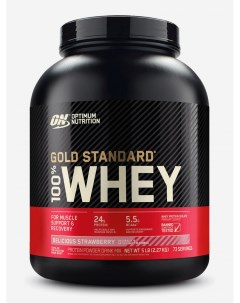 Протеин Gold Standard 100 Whey 2270 г Клубника Черный Optimum nutrition