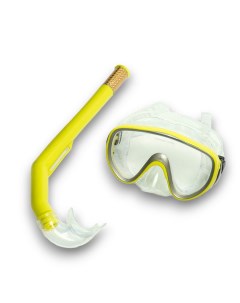 Набор для плавания взрослый маска трубка ПВХ E41229 желтый Sportex